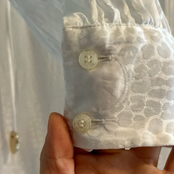 Roberto Cavalli White Blouse with Textured Design - Picture 3 of 6